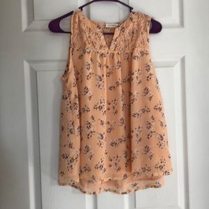 Peach floral blouse